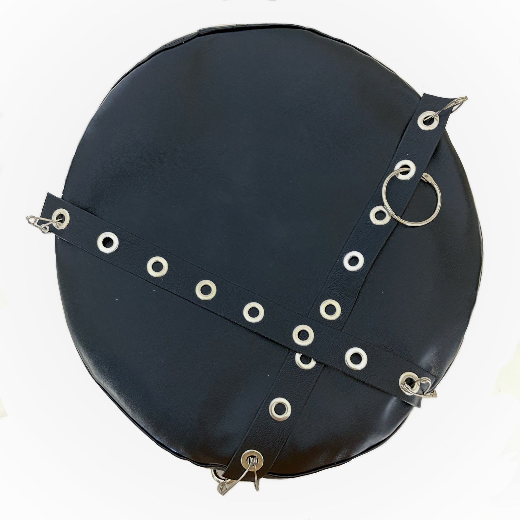 Black Gothic Beret Vegan Leather Buckle