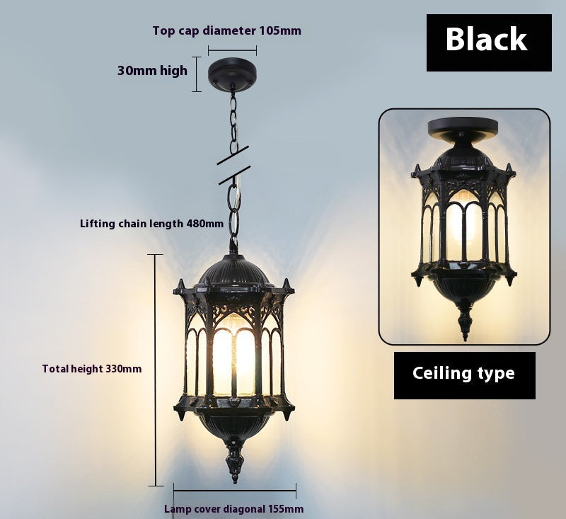 Black Gothic Pendant Light ceiling with chain