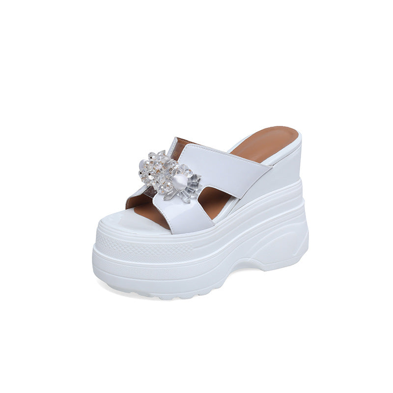 Black Goth Platform Slides Womens