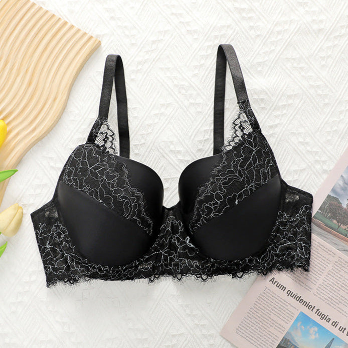 Black Gothic Push Up Bra D Cup Plus Size