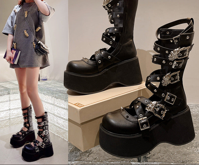 Black Gothic Shoes Ankle Mary Janes