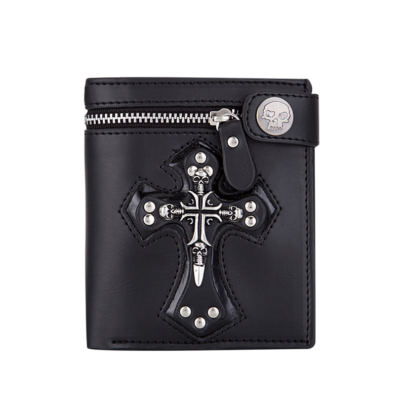 Black Gothic cross Wallet with Cross