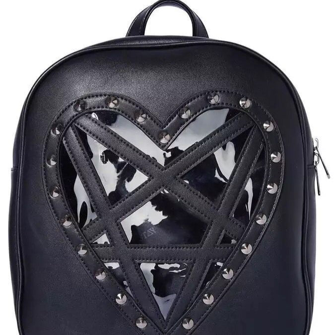 Black Heart Pentagram bag Backpack Gothic