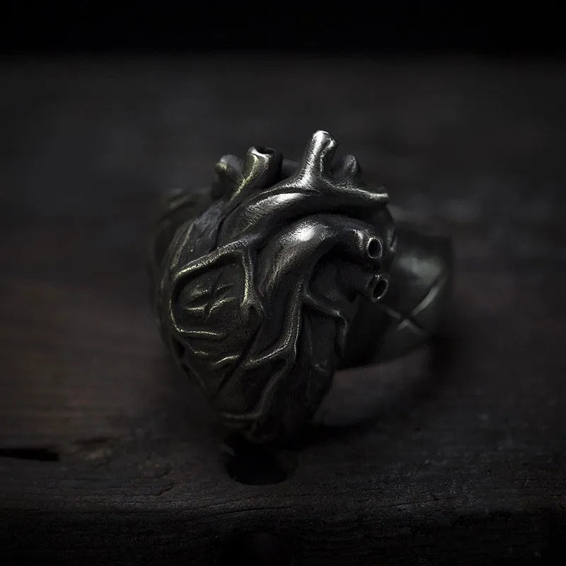 Black Human Heart Ring