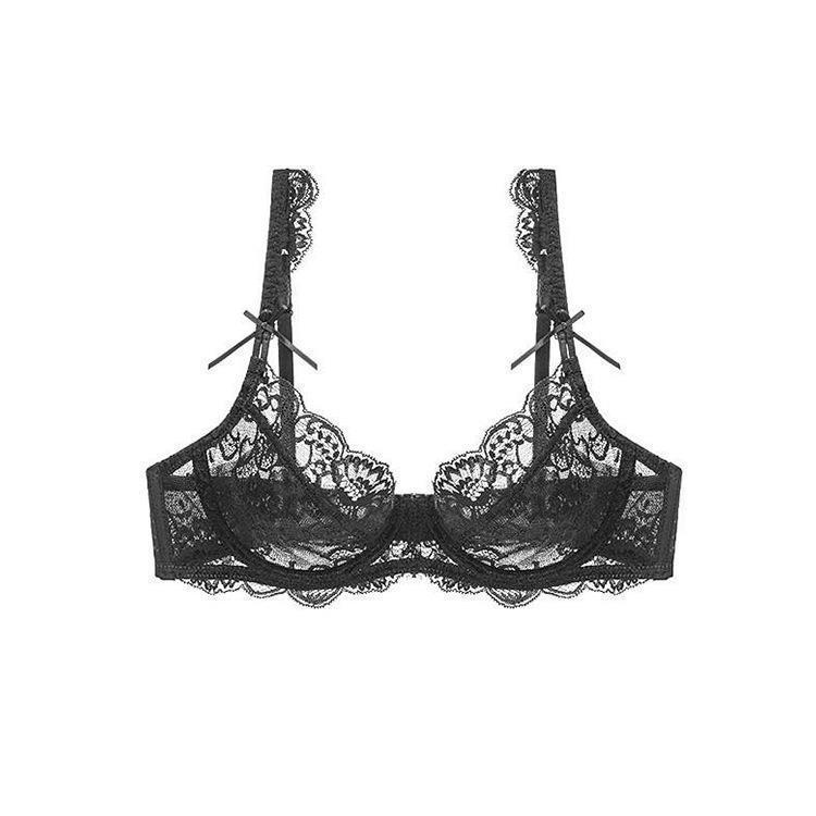 Black Lace Goth Bra Bows