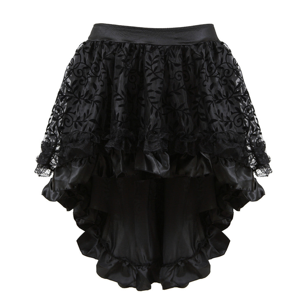 Black Lace Hi Lo Mini Skirt