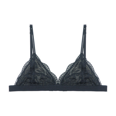 Black Lace Triangle Bralette goth