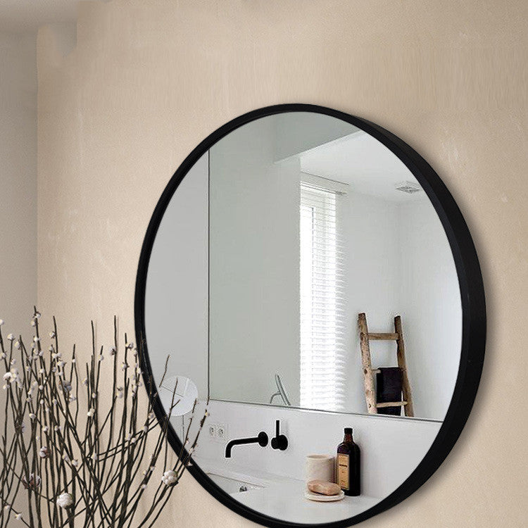 Black Large Round Mirror