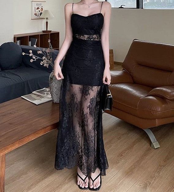 Black Long Lace Dress
