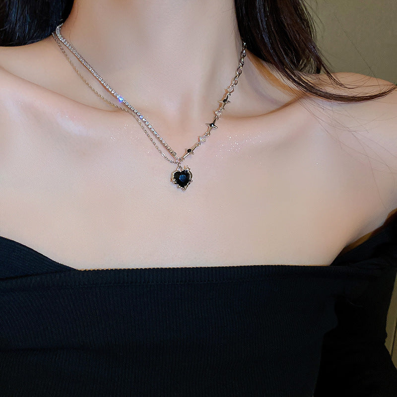 Black Heart Pendant Necklace