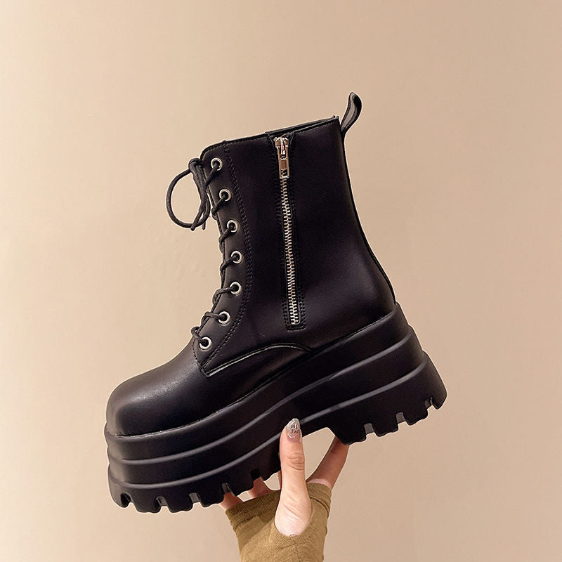 Black Platform Marten Ankle Boots