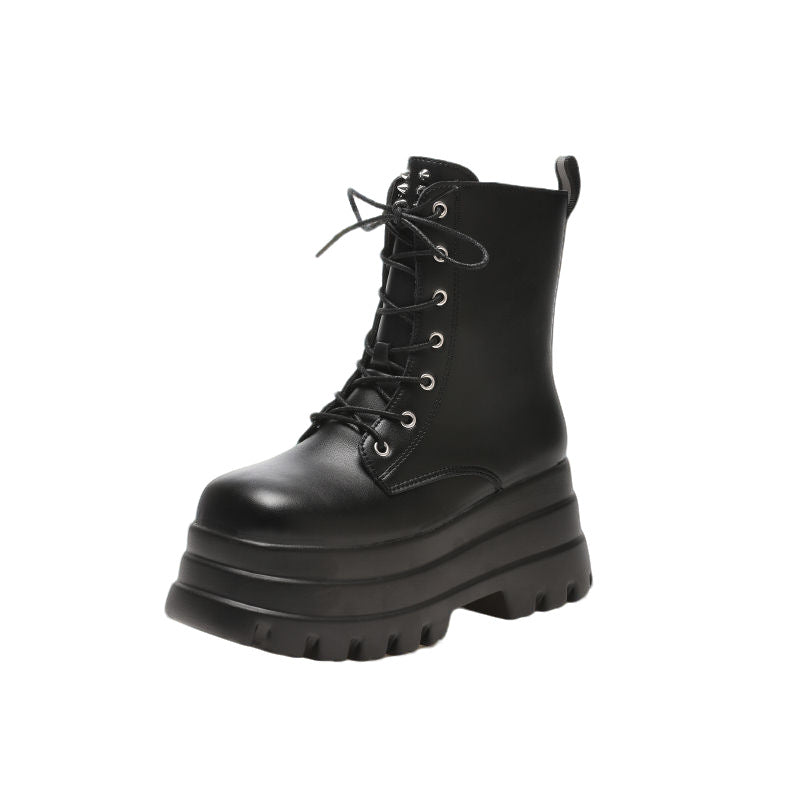 Black Platform Marten Ankle Boots Women
