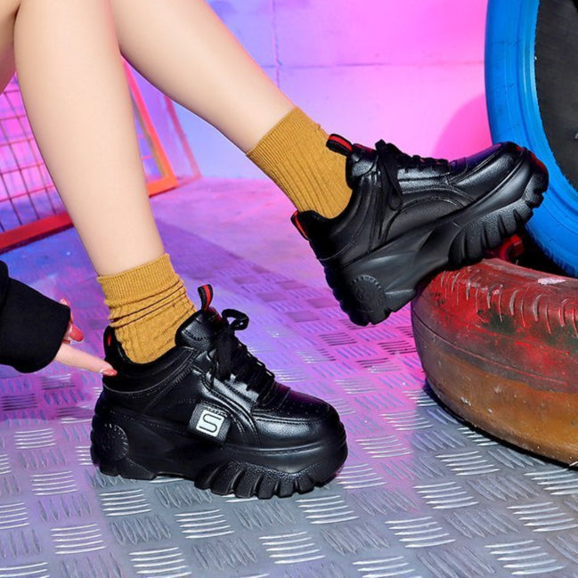 Black Red Punk Platform Sneakers S®
