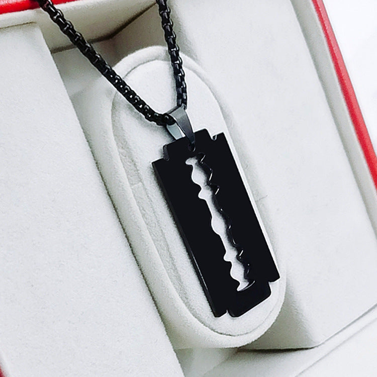 Black Razor Blade Necklace