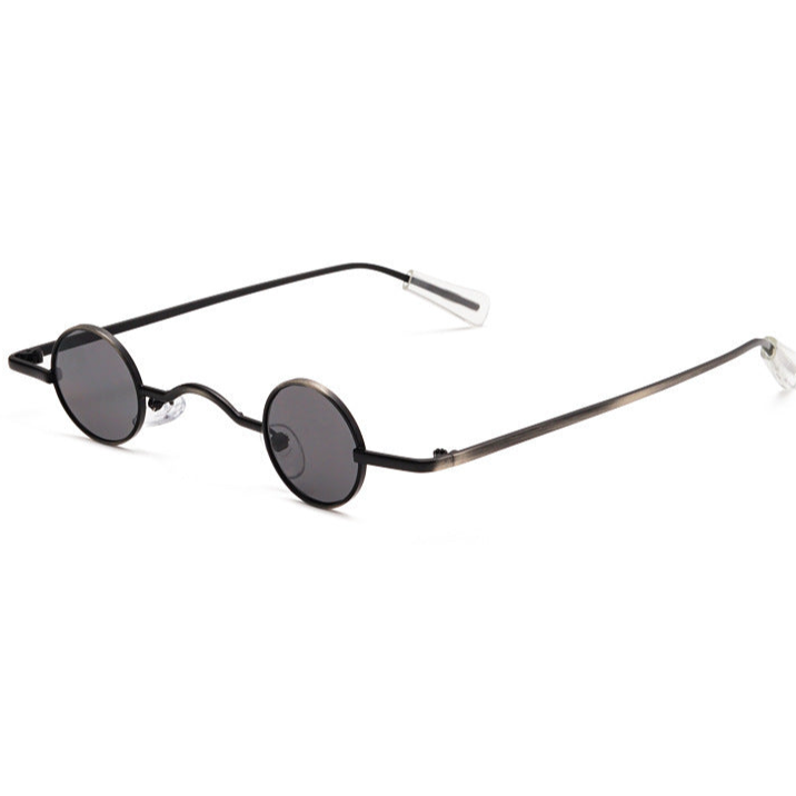 Black Retro Mini Round Sunglasses