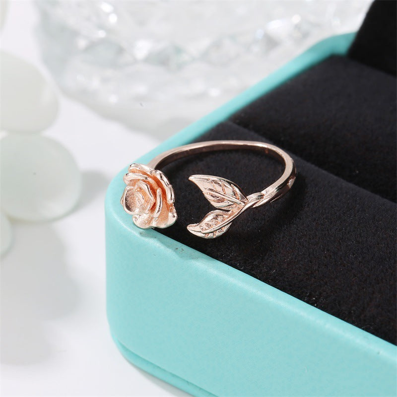 Black Gothic Rose Ring for Women