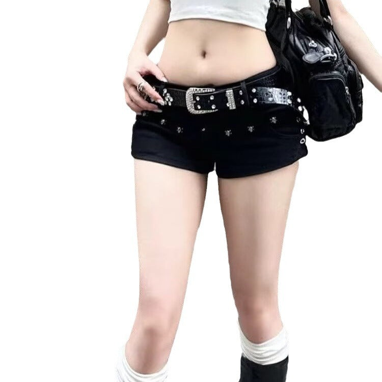 low Black Sexy Goth Shorts