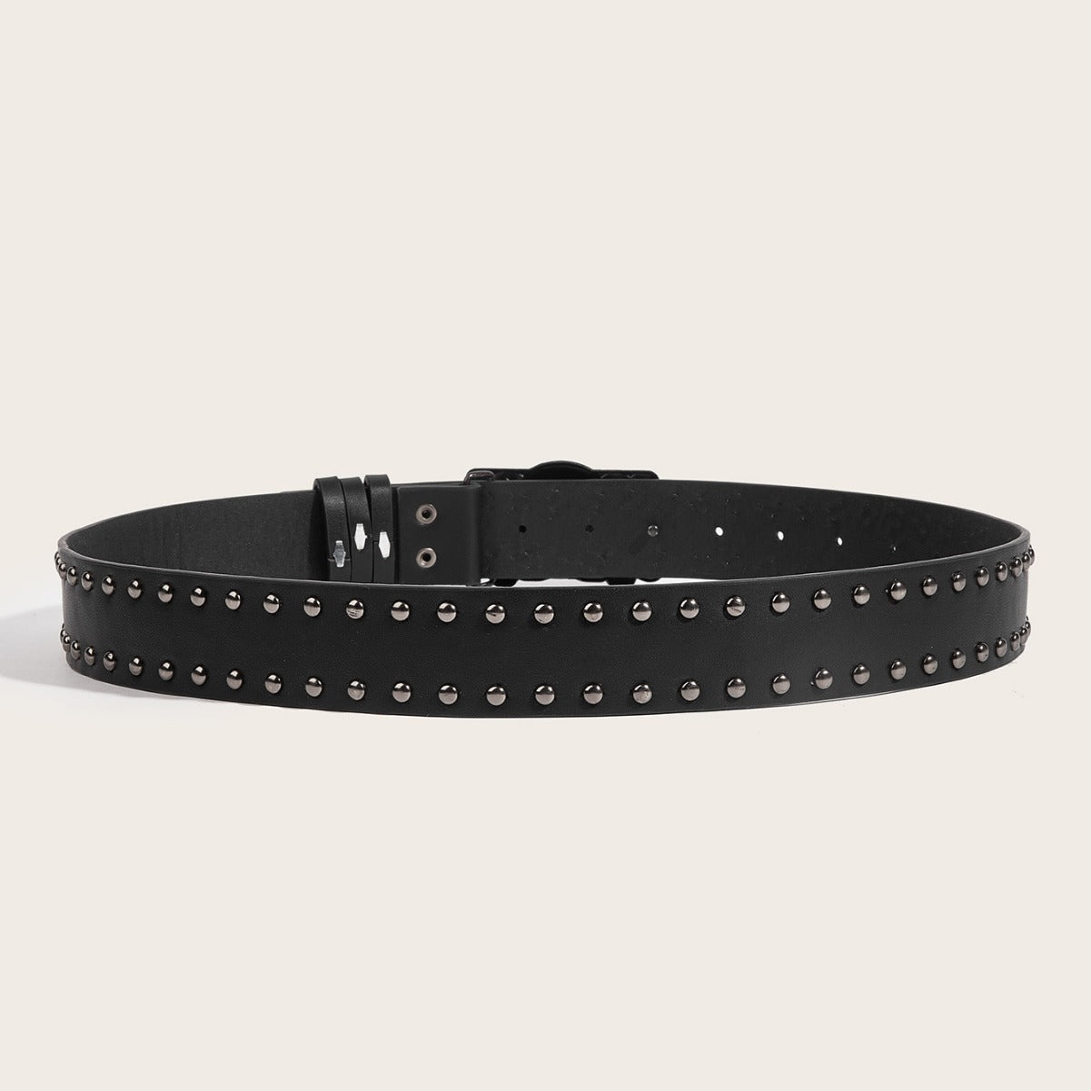 Black Skeleton Skull Belt Black Silver