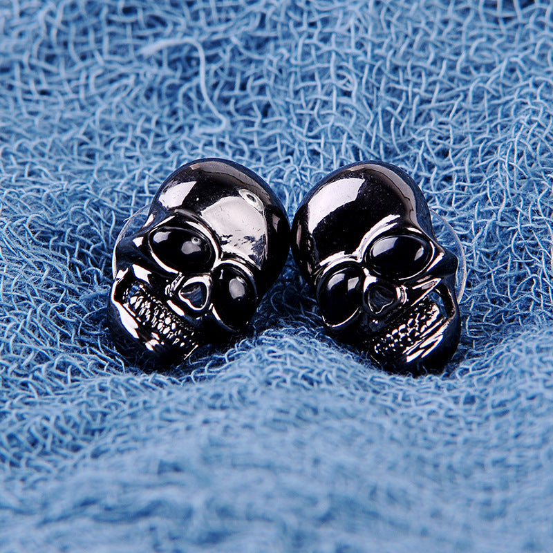 Black Skull Stud Earrings Gothic Small