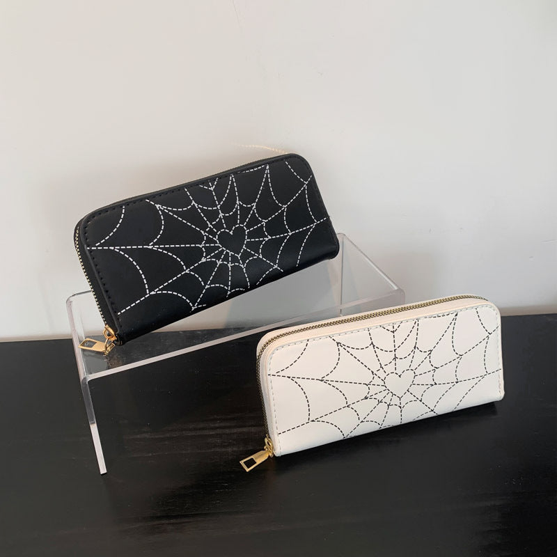Black Spider Web Wallet Goth Womens