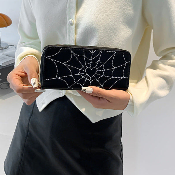 Black Spider Web Wallet Goth Womens