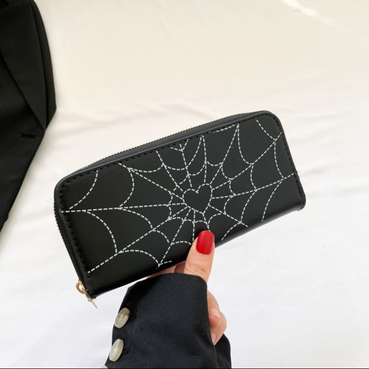Black Spider Web Wallet Goth Womens