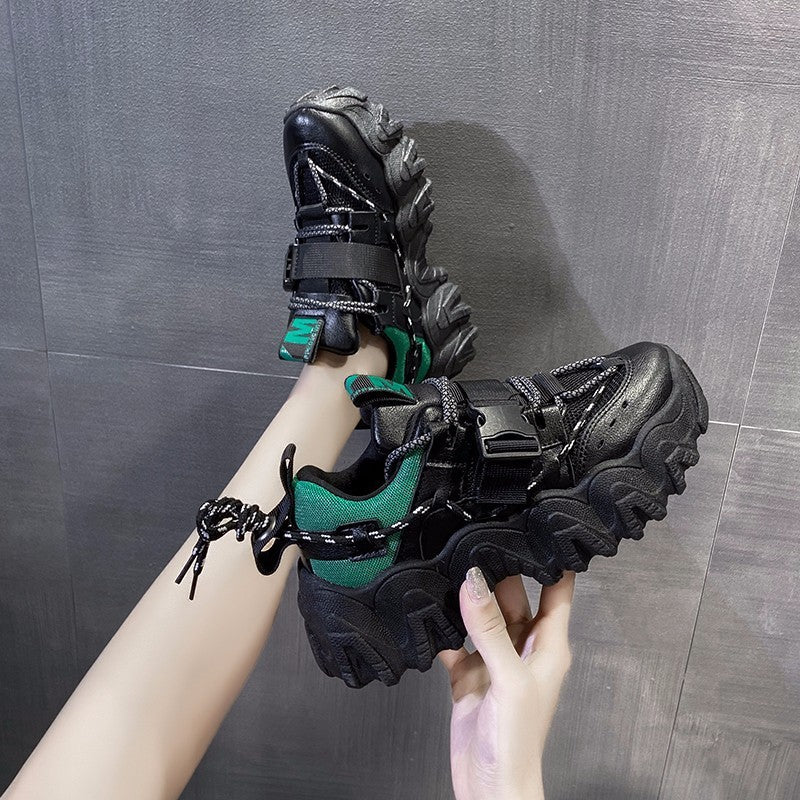 Black Goth Sports Shoes Womens