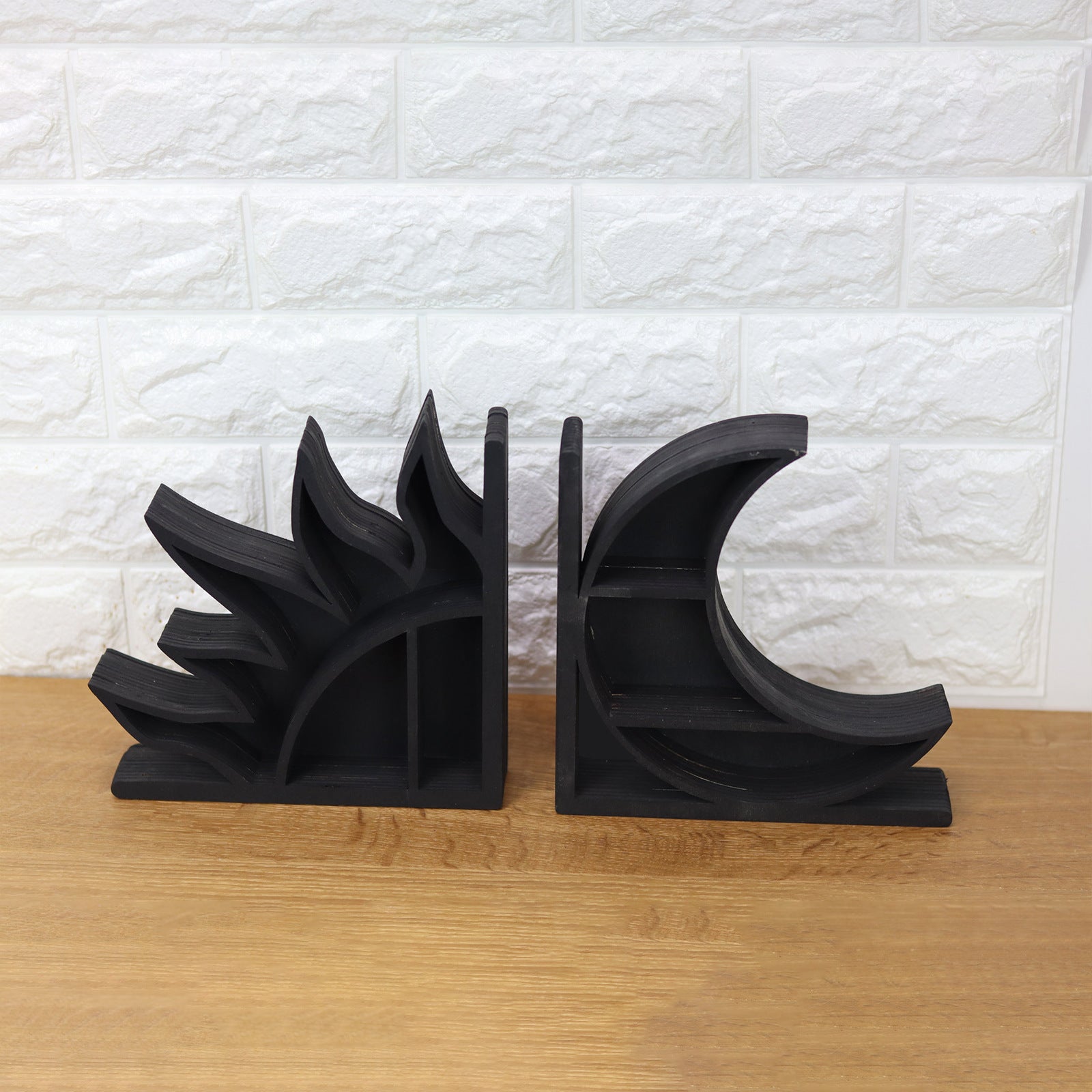 Black Sun and Moon Book Stand Crystal Display