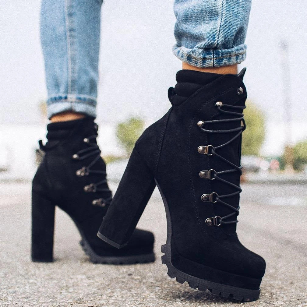 Black Velvet Goth Boots