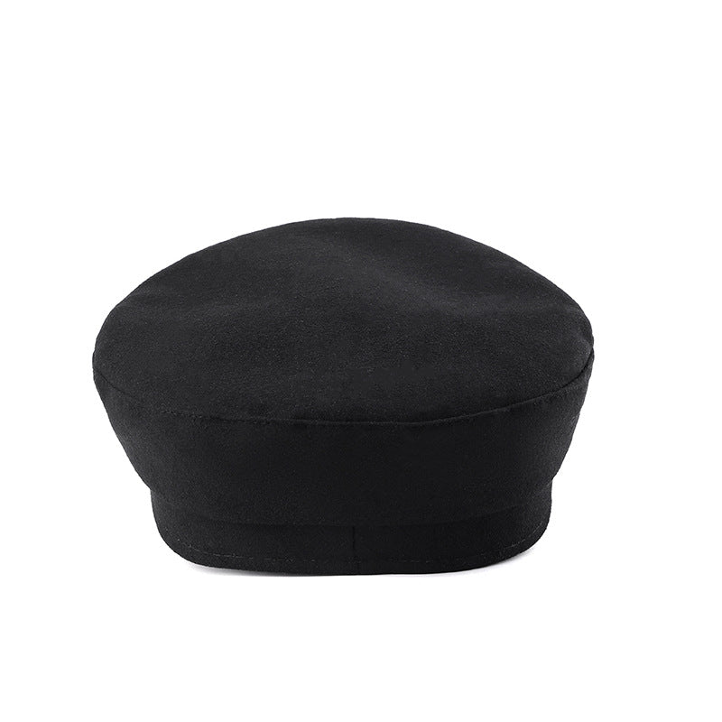 Black Velvet Goth Cap beret brim hat