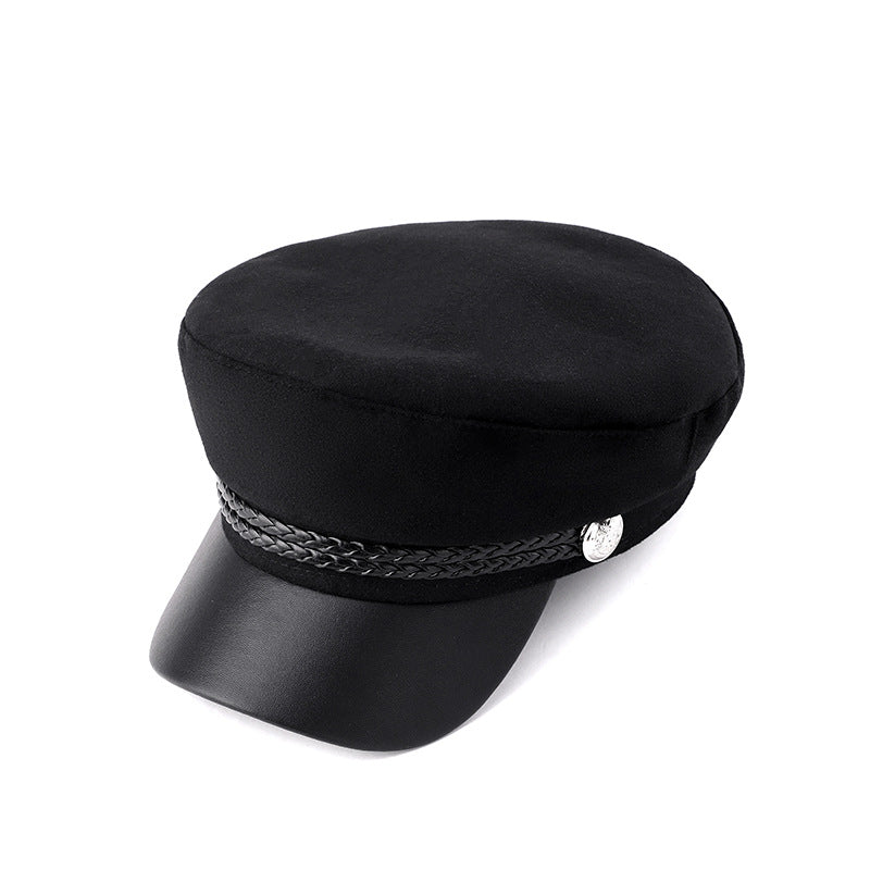 Black Velvet Goth paperboy Cap
