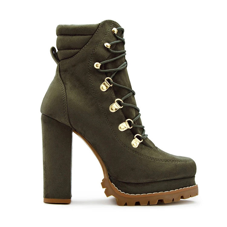 Black Velvet Goth Boots High Heel