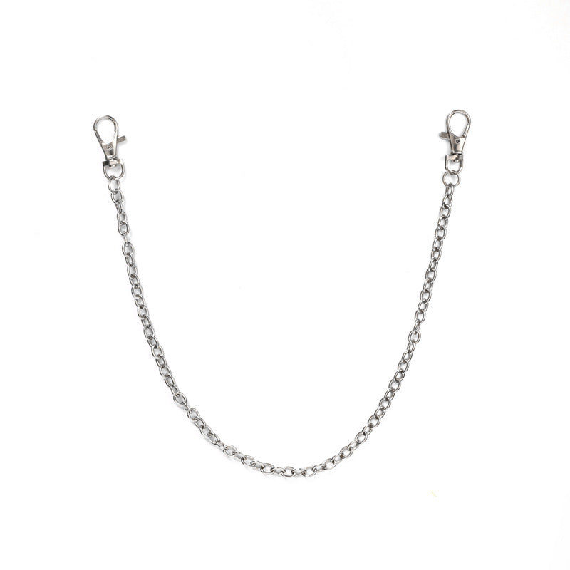 with chain Black Wide Buckle Belt Punk Womens