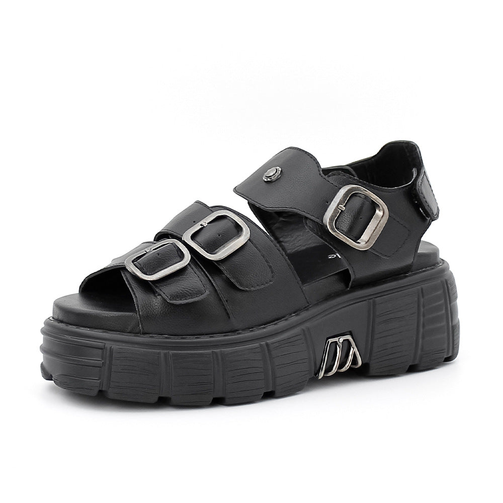 Black Womens Platform Sandals goth