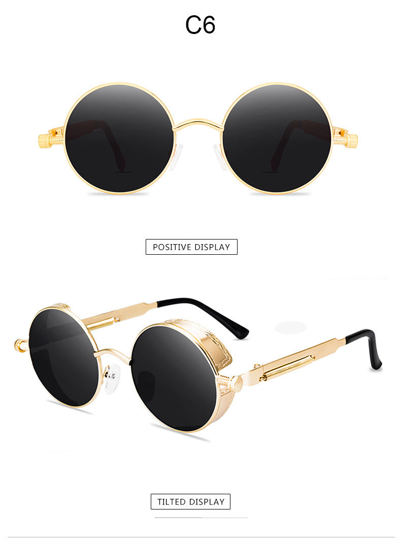 gold Black Steampunk Sunglasses