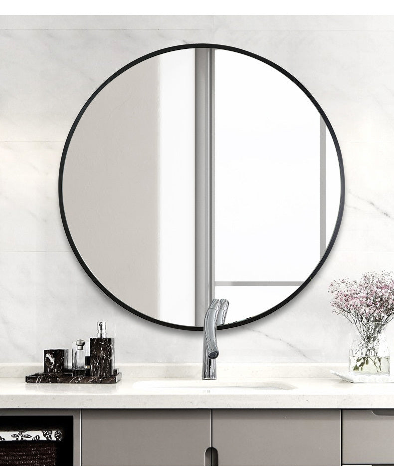 goth Black Large Round Wall Mirror