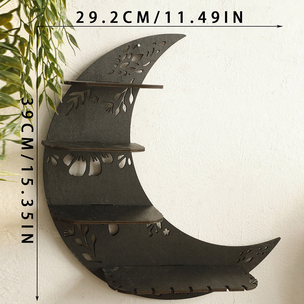 Black witchy Crescent Moon Shelf