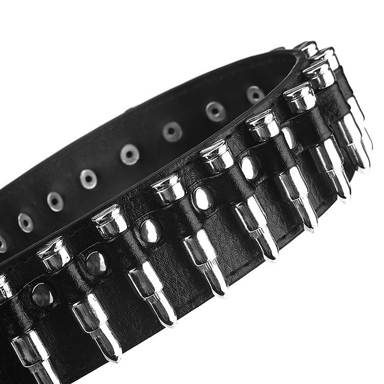 leather Black Bullet Belt