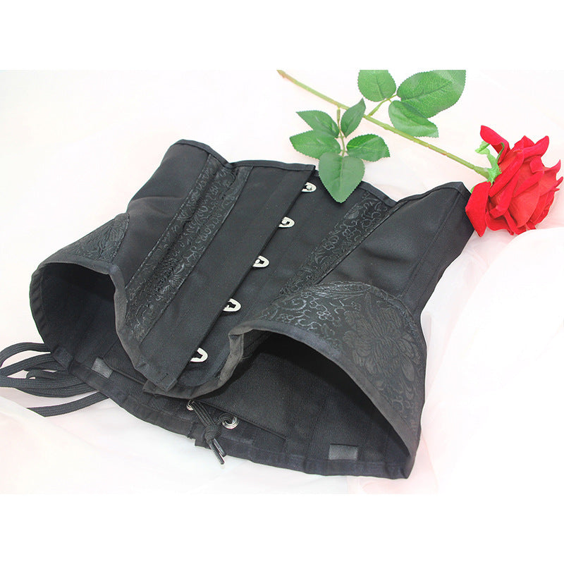 Black waspie Corset Embossed
