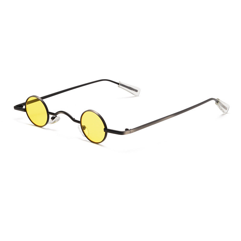 Black Retro Mini Round Sunglasses