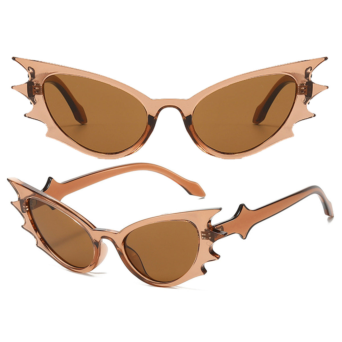 Brown Bat Shaped Sunglasses