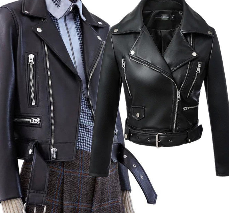 simple Casual Alt Goth Leather Jacket