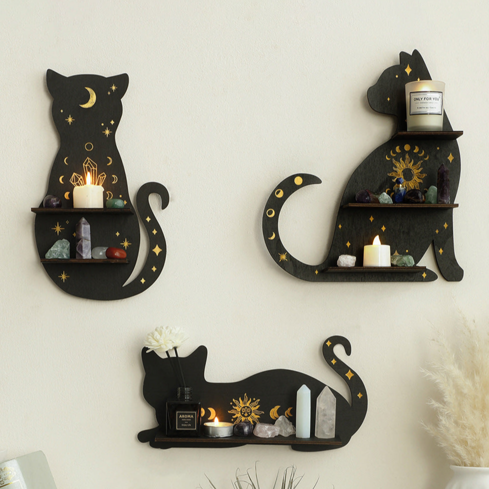Cat Shaped Shelf crystal display