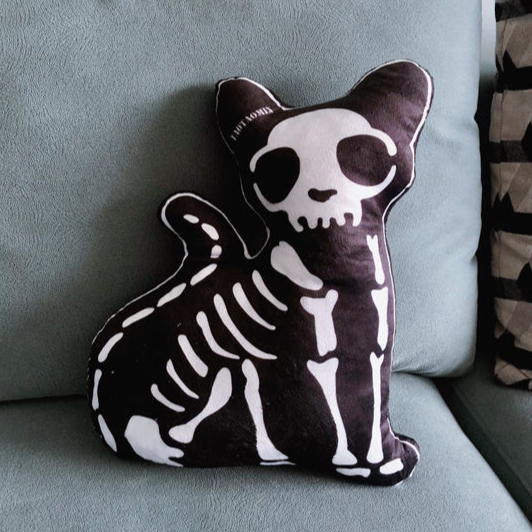 Cat Skeleton Pillow