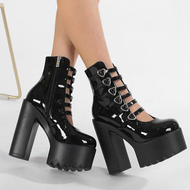 Chunky Gothic Boot Heels with Hearts
