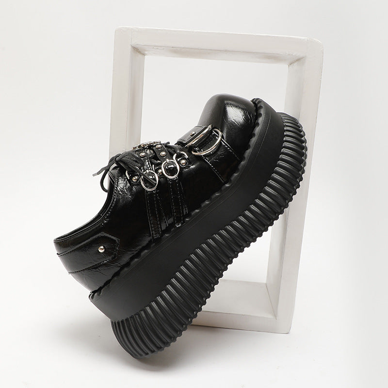 Cross Goth Platform Shoes Vegan Leather Womens