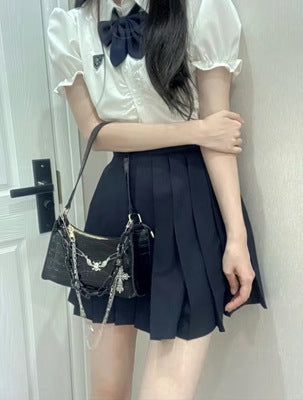 Cross Gothic Shoulder Bag Black Vegan Leather