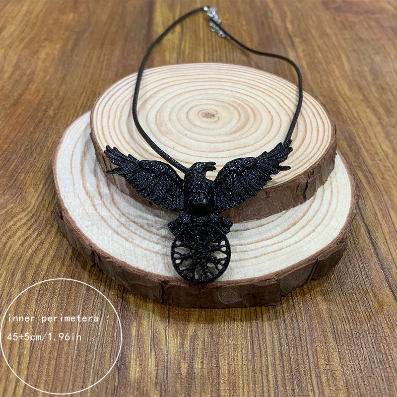 Black Crow Necklace for Men/unisex