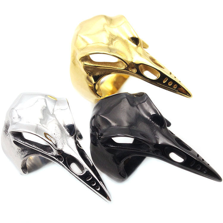 Crow Skull Titanium Steel Ring