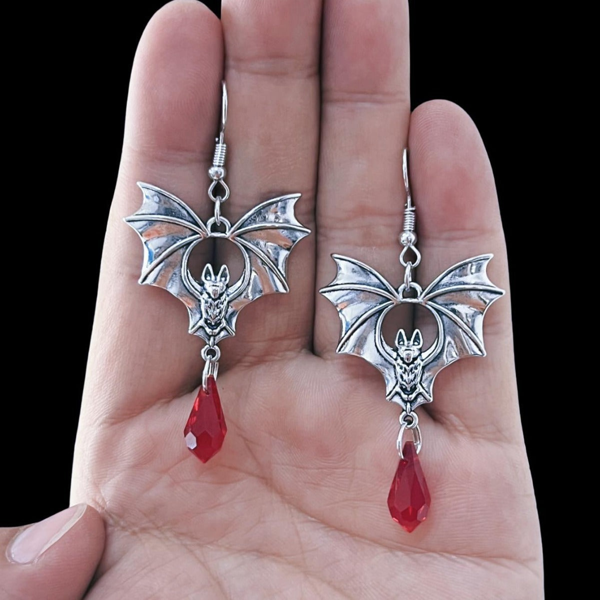 Crystal Bat Shaped Earrings for Women